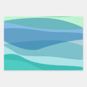 Ocean Blue und Green Abstrakte Formen Ästhetisch Geschenkpapier Set (Vorderseite 3)