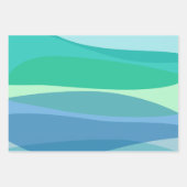 Ocean Blue und Green Abstrakte Formen Ästhetisch Geschenkpapier Set (Vorderseite 2)