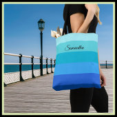 Ocean Blue und Green Stripes Tasche