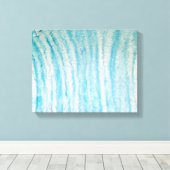 Ocean Blue und White Abstrakt Canvas drucken Leinwanddruck (Insitu (Holzboden))