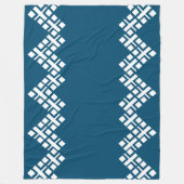 Ocean Blue und White Mono Zig Zag Fleecedecke (Vorderseite)