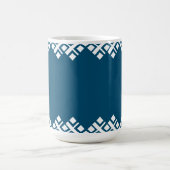 Ocean Blue und White Mono Zig Zag Kaffeetasse (Mittel)