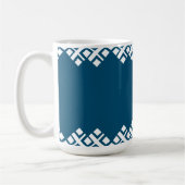 Ocean Blue und White Mono Zig Zag Kaffeetasse (Links)