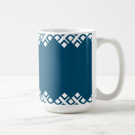 Ocean Blue und White Mono Zig Zag Kaffeetasse