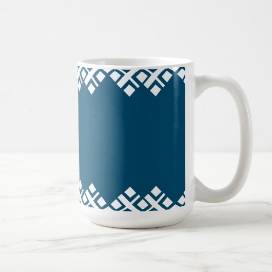Ocean Blue und White Mono Zig Zag Kaffeetasse (Rechts)