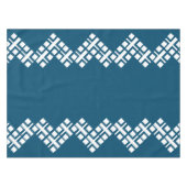 Ocean Blue und White Mono Zig Zag Tischdecke (Vorderseite (Horizontal))