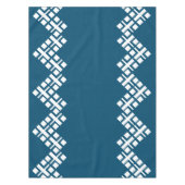 Ocean Blue und White Mono Zig Zag Tischdecke (Vorderseite)
