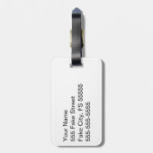 Ocean Blue und White Nautical Mandala Design Gepäckanhänger (Rückseite vertikal)