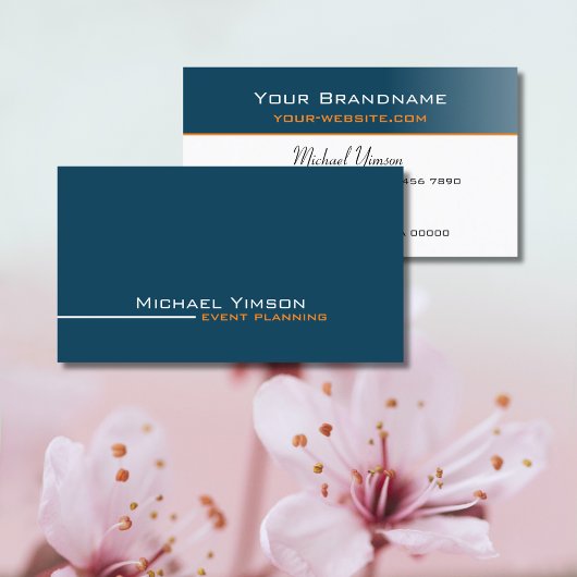 Ocean Blue und White Simple Modern Beruflich Visitenkarte