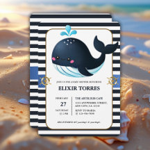 Ocean Blue Under Sea Kawaii Whale Baby Shower
