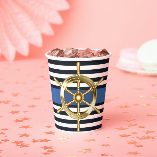 Ocean Blue Under Sea Kawaii Whale Baby Shower Pappbecher (Insitu)