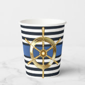 Ocean Blue Under Sea Kawaii Whale Baby Shower Pappbecher (Rückseite)