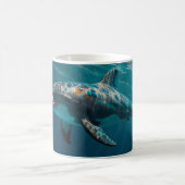 Ocean Blue Underwater Dolphin Portrait Kaffeetasse (Mittel)