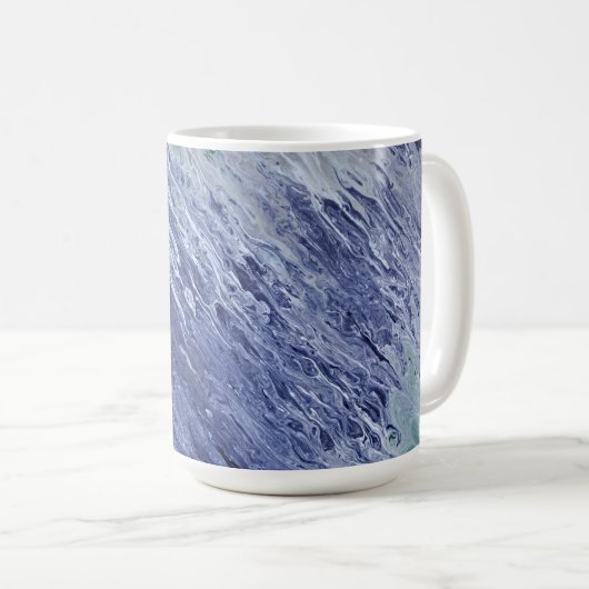 Ocean Blue Water Abstrakt Art Tasse Cup (VorderseiteRechts)