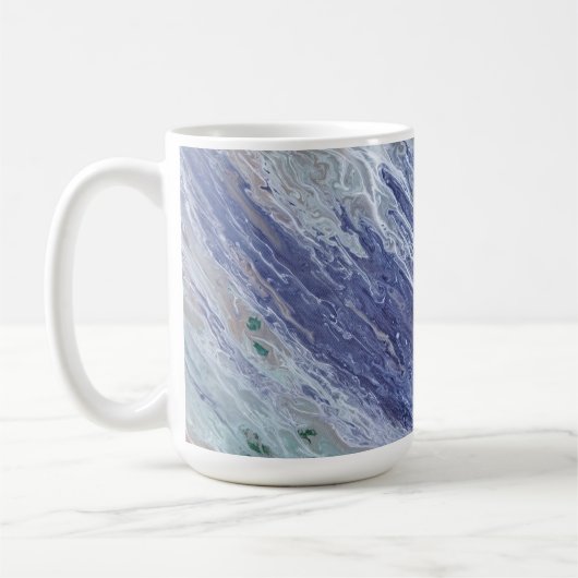Ocean Blue Water Abstrakt Art Tasse Cup (Links)