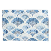 Ocean Blue Watercolor Geometric Pillowcase Kissenbezug (Vorderseite)