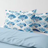 Ocean Blue Watercolor Geometric Pillowcase Kissenbezug