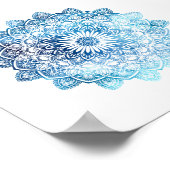 Ocean Blue Watercolor Mandala Poster (Ecke)