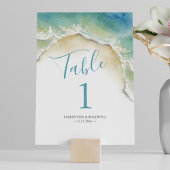 Ocean Blue Watercolor Tischnummer Cards