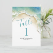 Ocean Blue Watercolor Tischnummer Cards (Stehend Vorderseite)