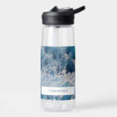 Ocean Blue Waves Bath Individuelle Name Trinkflasche (Links)