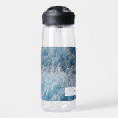 Ocean Blue Waves Bath Individuelle Name Trinkflasche (Vorne)