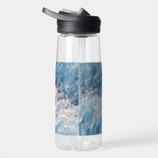 Ocean Blue Waves Bath Individuelle Name Trinkflasche (Rechts)