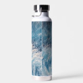 Ocean Blue Waves Bath Individuelle Name Trinkflasche (Rechts)