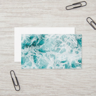 Ocean Blue Waves Business Card Visitenkarte