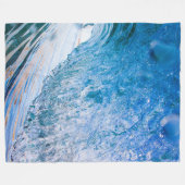 Ocean Blue Waves Fleece Blanket (Vorderseite (Horizontal))