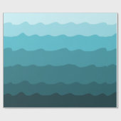 Ocean Blue Waves Minimal Beach Vibes Geschenkpapier (Flach)