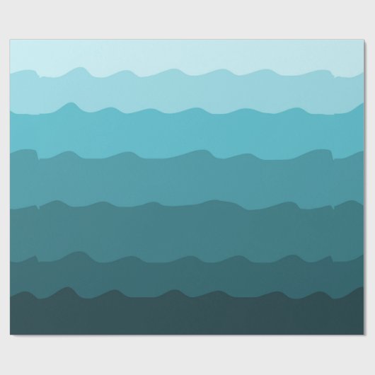 Ocean Blue Waves Minimal Beach Vibes Geschenkpapier (Flach)