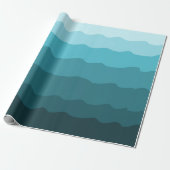 Ocean Blue Waves Minimal Beach Vibes Geschenkpapier (Ungerollt)