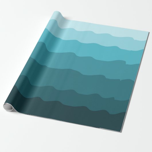 Ocean Blue Waves Minimal Beach Vibes Geschenkpapier (Ungerollt)