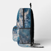 Ocean Blue Waves Personalisiert Name School Bedruckter Rucksack (Rechts)