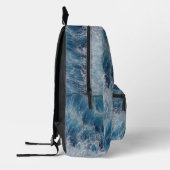 Ocean Blue Waves Personalisiert Name School Bedruckter Rucksack (Links)