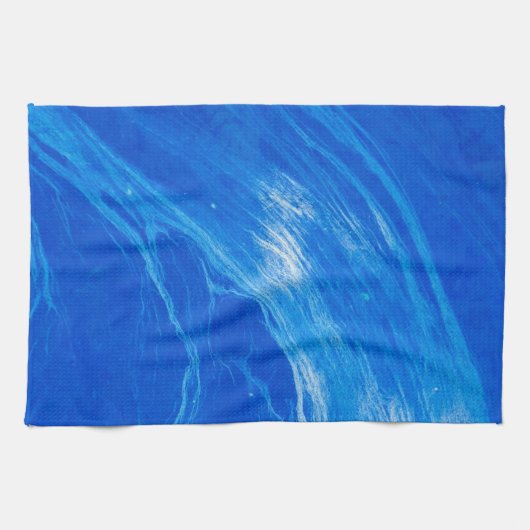 Ocean Blue Waves Sommerzeit Geschirrtuch (Horizontal)