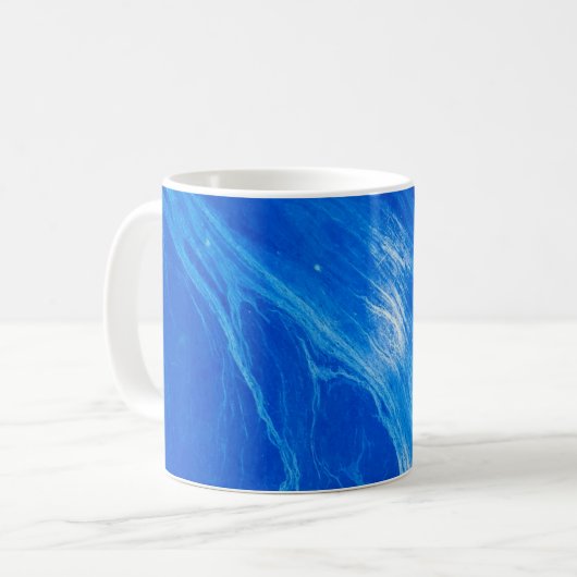 Ocean Blue Waves Sommerzeit Kaffeetasse (Vorderseite Links)
