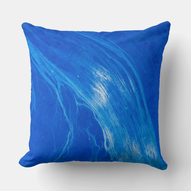 Ocean Blue Waves Sommerzeit Kissen (Vorderseite)