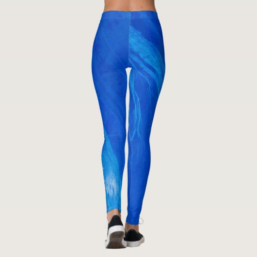Ocean Blue Waves Sommerzeit Leggings (Rückseite)
