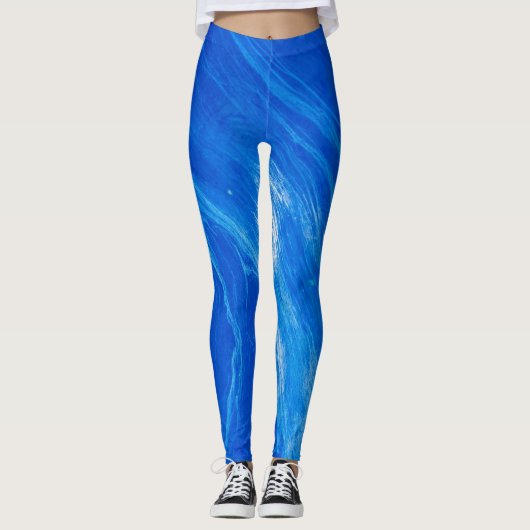 Ocean Blue Waves Sommerzeit Leggings (Vorderseite)