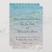 Ocean Blue Wedding Einladung (Vorne/Hinten)