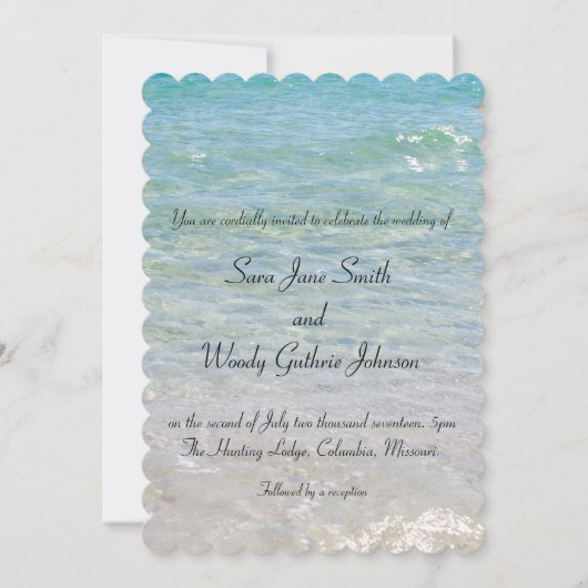 Ocean Blue Wedding Einladung (Vorderseite)