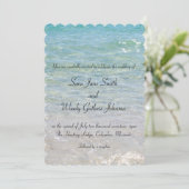 Ocean Blue Wedding Einladung (Stehend Vorderseite)