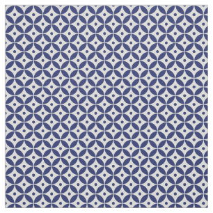 Ocean Blue & White Geometric Muster. Küste Stoff