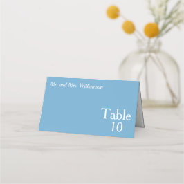 Ocean Blue White Wedding Tischnummer Platzkarte