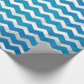 Ocean Blue Zickzack Pattern Geschenkpapier (Ecke)