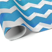 Ocean Blue Zickzack Pattern Geschenkpapier (Rolleneckpunkt)