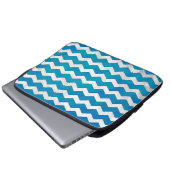 Ocean Blue Zickzack Pattern Laptopschutzhülle (Vorne Knopf)