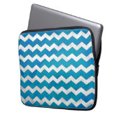 Ocean Blue Zickzack Pattern Laptopschutzhülle (Vorderseite Links)